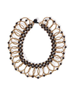 Duku Necklace <br> Beige & Brown