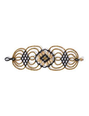 Étsa Flower Bracelet <br> Black, Mustard & Beige