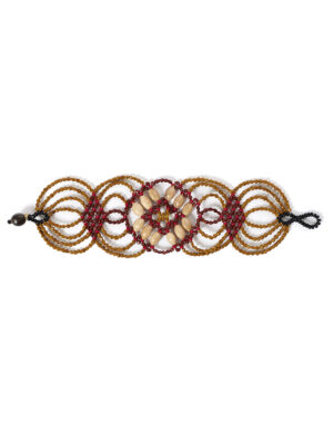 Étsa Flower Bracelet <br>Red, Mustard & Beige