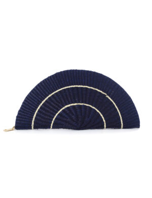 Abanico Clutch Bag <br> Navy & Ivory